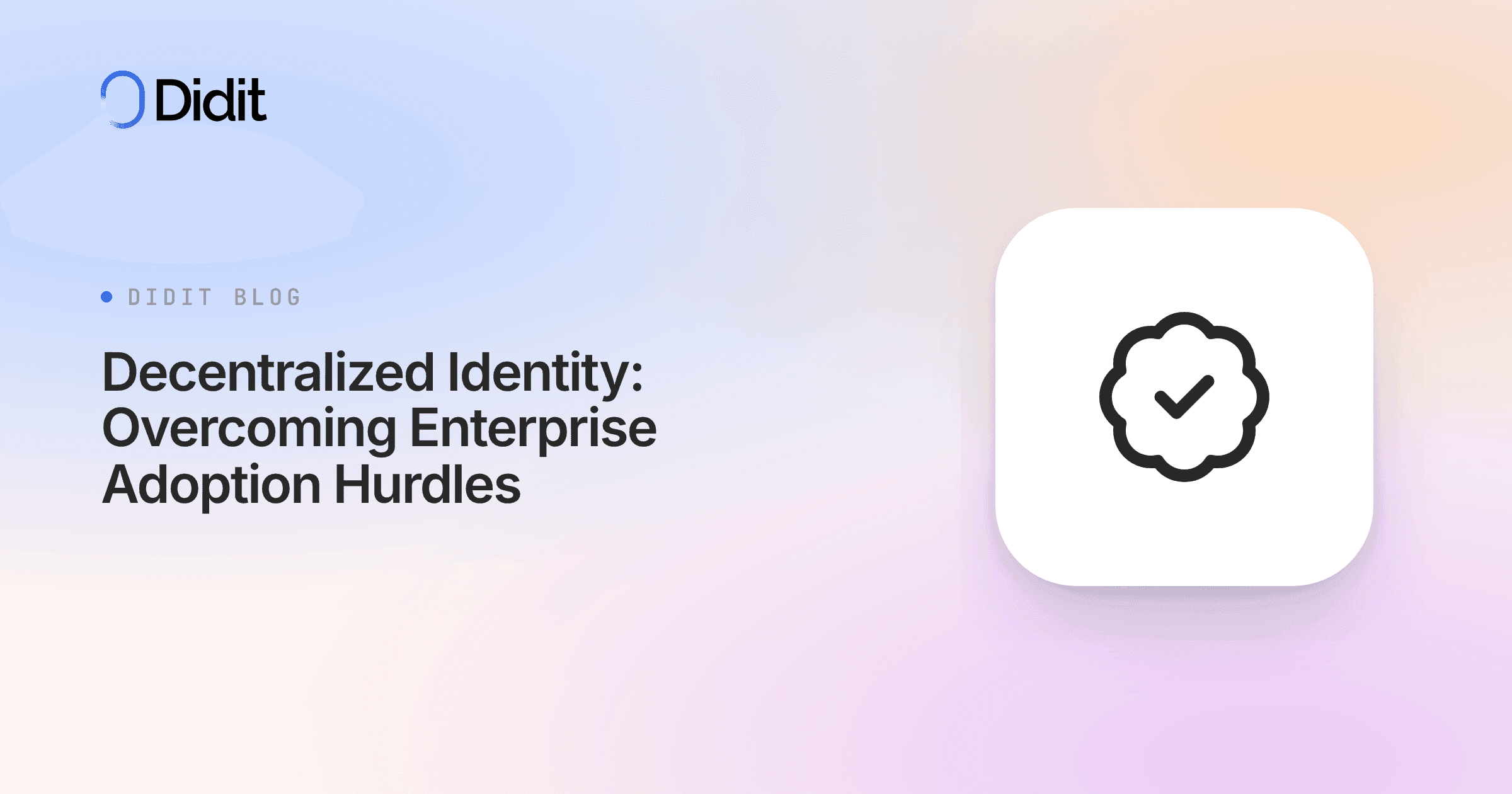 A white square with rounded corners contains a black outline icon of a cloud-like shape with a checkmark inside.